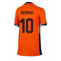Nederland Memphis Depay #10 Hjemmedrakt Dame EM 2024 Kortermet